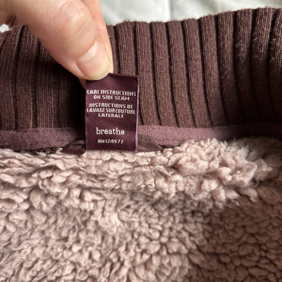 PrAna Diva Bomber Quilted Sherpa Lined Jacket Womens S Brown Wood Outdoor GORP - Picture 10 of 16